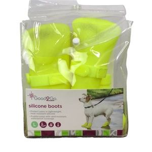 Silicone Dog Boots Hot/Cold Sz Unisex Large Yellow